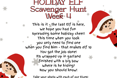 Holiday Elf Scavenger Hunt – Final Week!