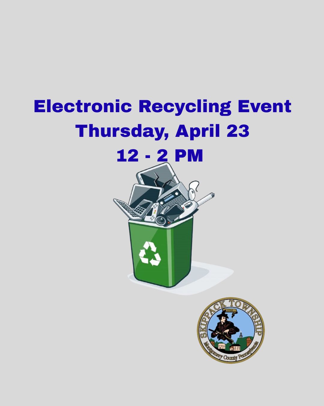 REMINDER: Skippack Township Electronic Recycling Event This Thursday